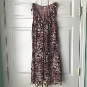 Forever 21 Flounce Pink and Black Floral Dress